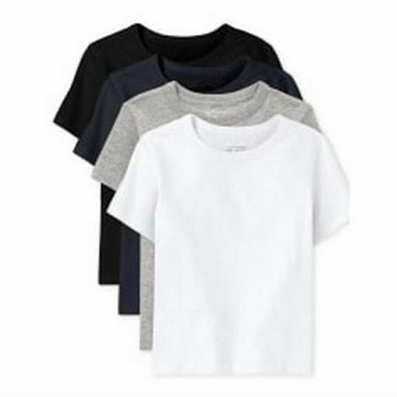 The Children's Place Baby Toddler Boys Short Sleeve Undershirt, 4-Pack, Sizes 6M-5T