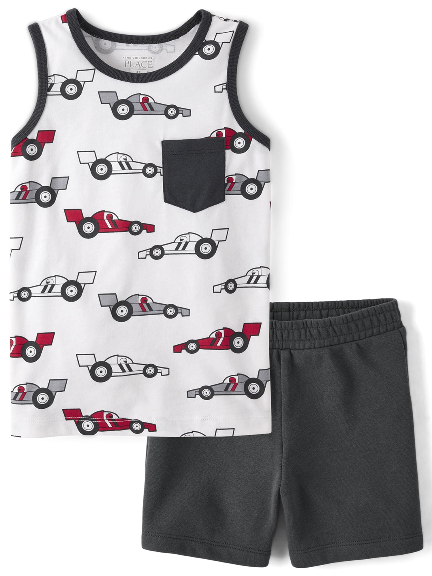 The Children's Place Baby & Toddler Boys Sleeveless Racecar Set, 2-Piece, Sizes 6M-5T
