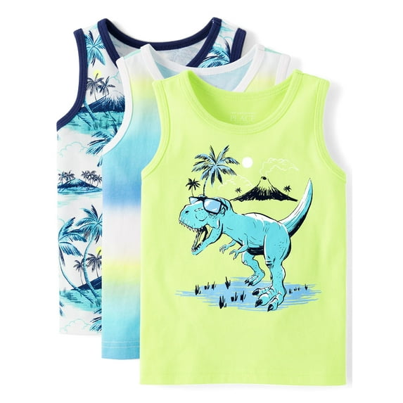The Children's Place Baby & Toddler Boys Sleeveless Tank Top, 3-Pack, Sizes 6M-5T