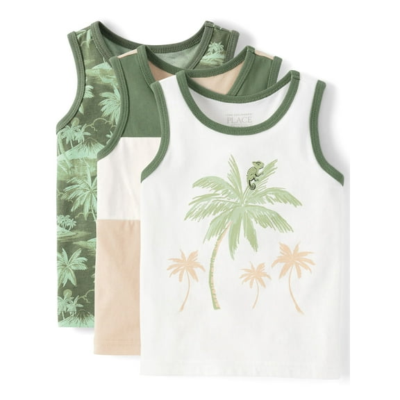 The Children's Place Baby & Toddler Boys Sleeveless Tank Top, 3-Pack, Sizes 6M-5T