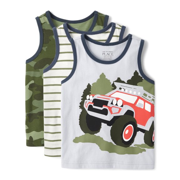 The Children's Place Baby & Toddler Boys Sleeveless Tank Top, 3-Pack, Sizes 6M-5T