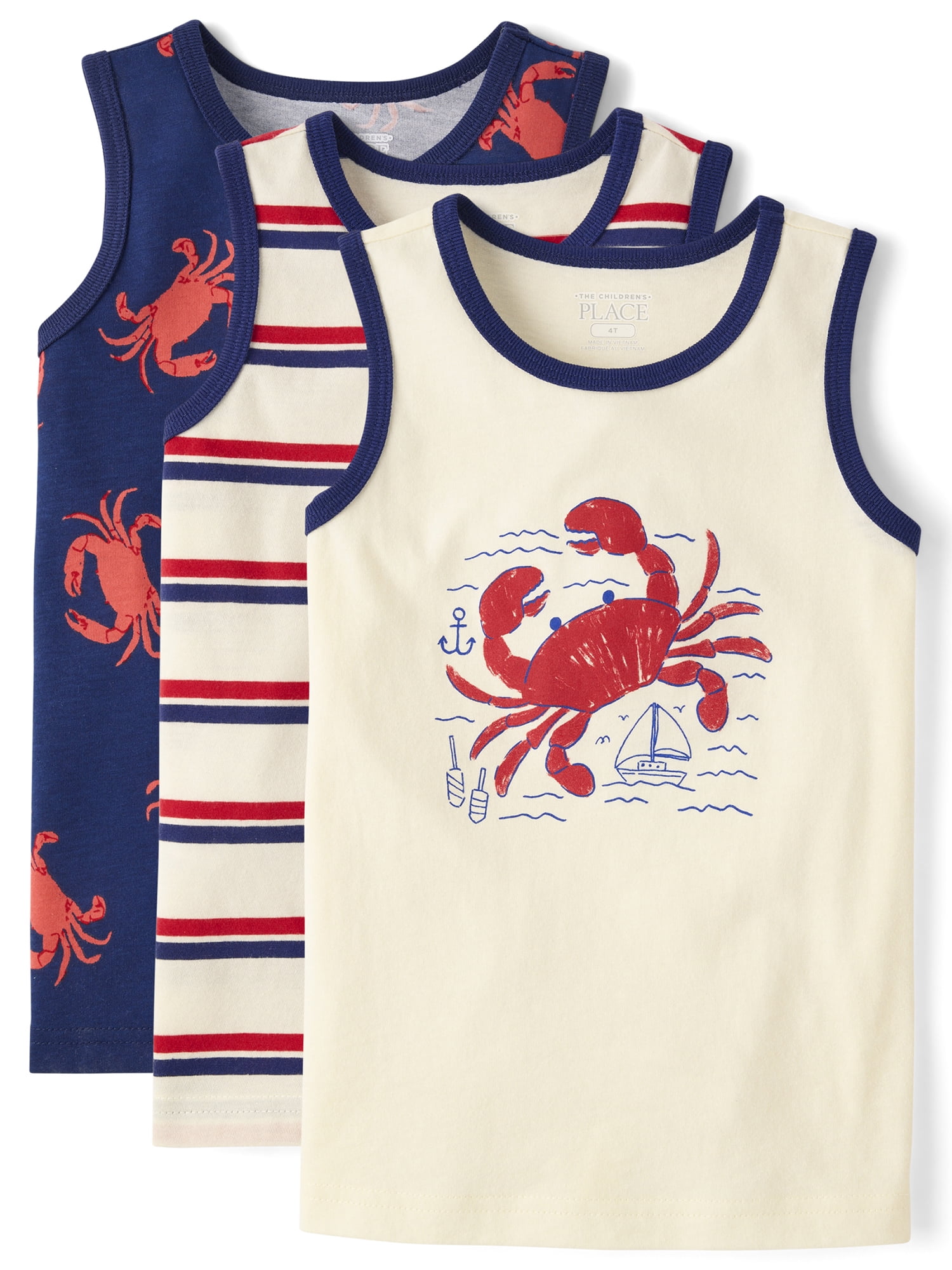 The Children's Place Baby & Toddler Boys Sleeveless Tank Top, 3-Pack, Sizes 6M-5T