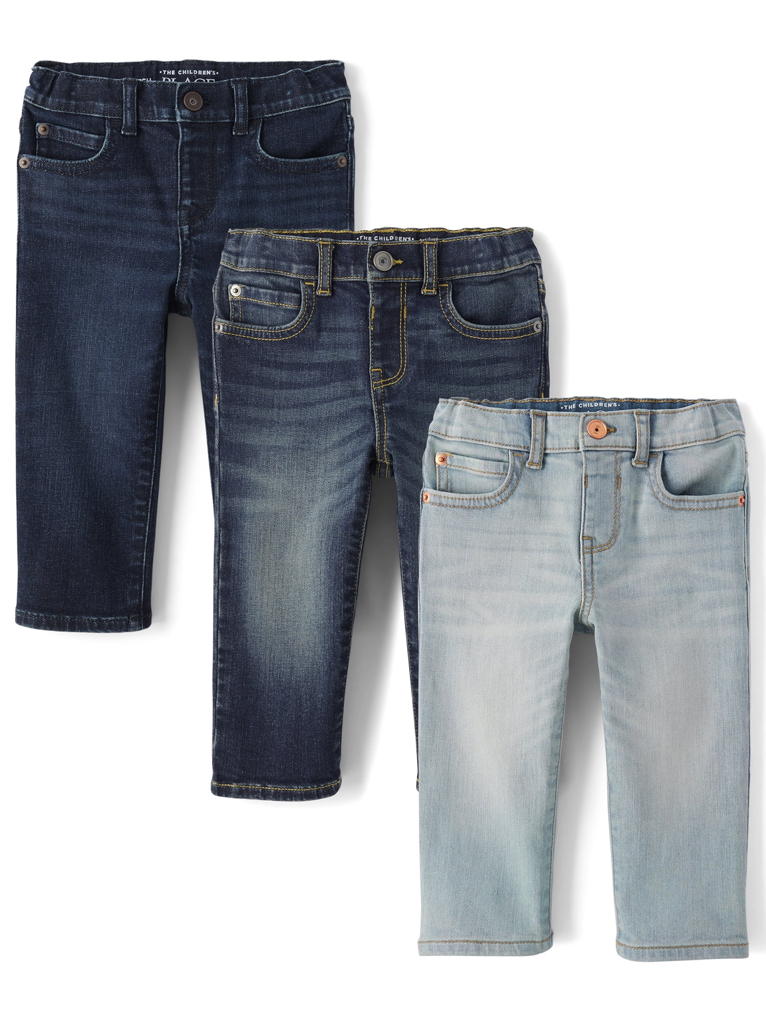 The Children's Place Baby & Toddler Boys Straight Fit Jeans, 3-Pack, Sizes 6M-5T