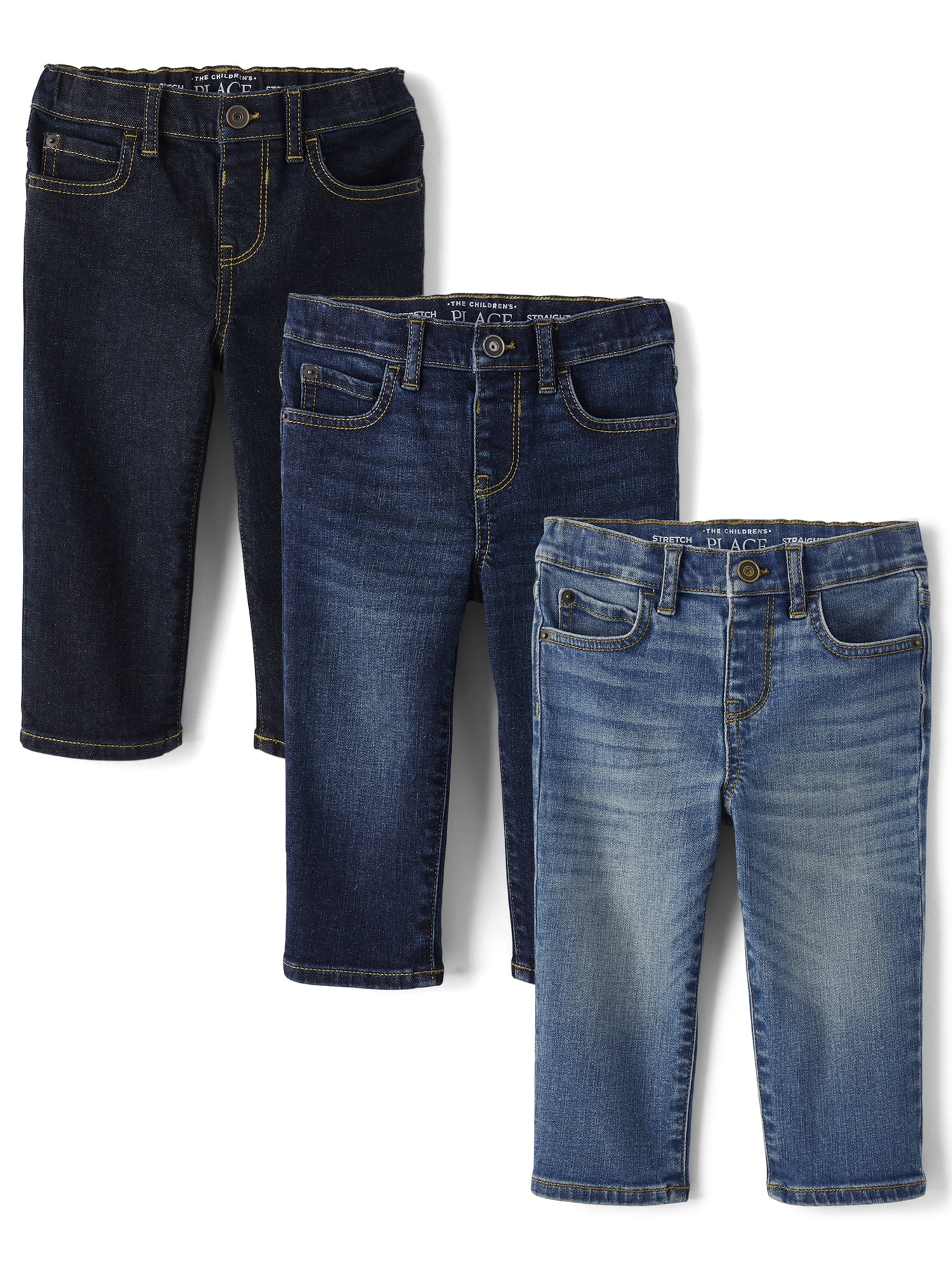 The Children's Place Baby & Toddler Boys Straight Fit Jeans, 3-Pack, Sizes 6M-5T