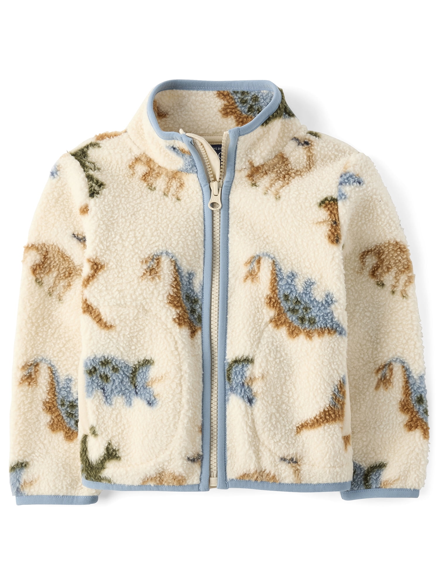 The Children's Place Baby & Toddler Boys Zip Up Dino Print Sherpa Jacket, Sizes 6M-5T