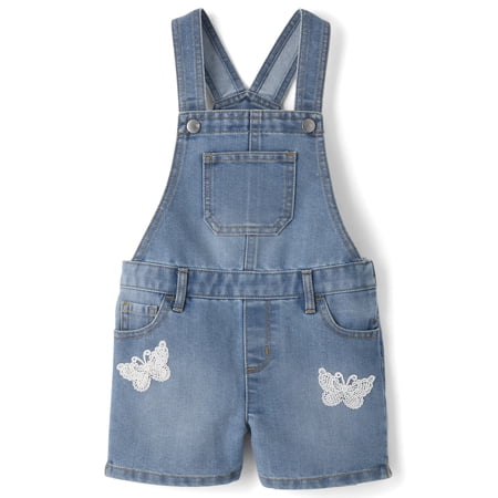 The Children's Place Baby & Toddler Girl Sleeveless Denim Shortalls, Sizes 6M-5T