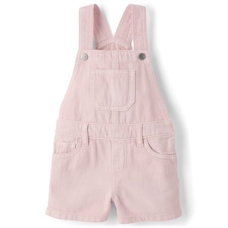 The Children's Place Baby & Toddler Girl Sleeveless Garment Dyed Shortalls, Sizes 6M-5T