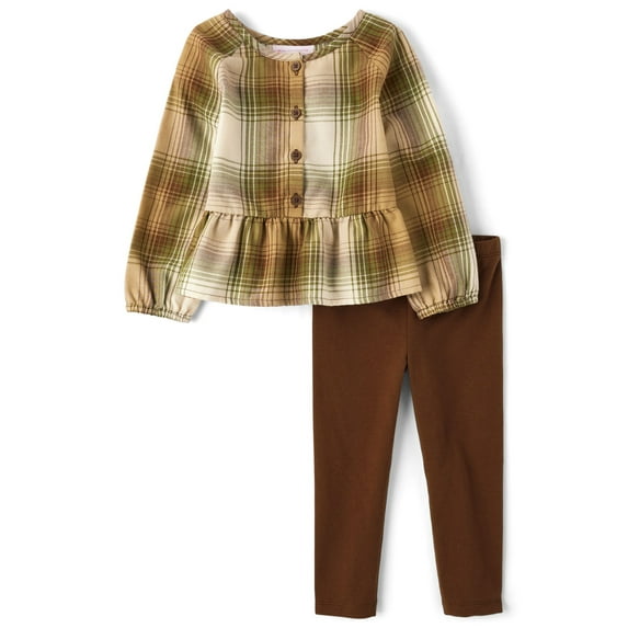 The Children's Place Baby & Toddler Girls Plaid Top Set, 2-Piece, Sizes 12M-5T