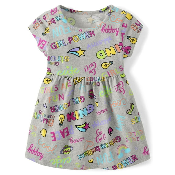 The Children's Place Baby & Toddler Girls Short Sleeve Doodle Dress, Sizes 12M-5T
