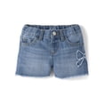 thumbnail image 1 of The Children's Place Baby & Toddler Girls Applique Bow Denim Shortie Shorts, Sizes 6M-5T, 1 of 4