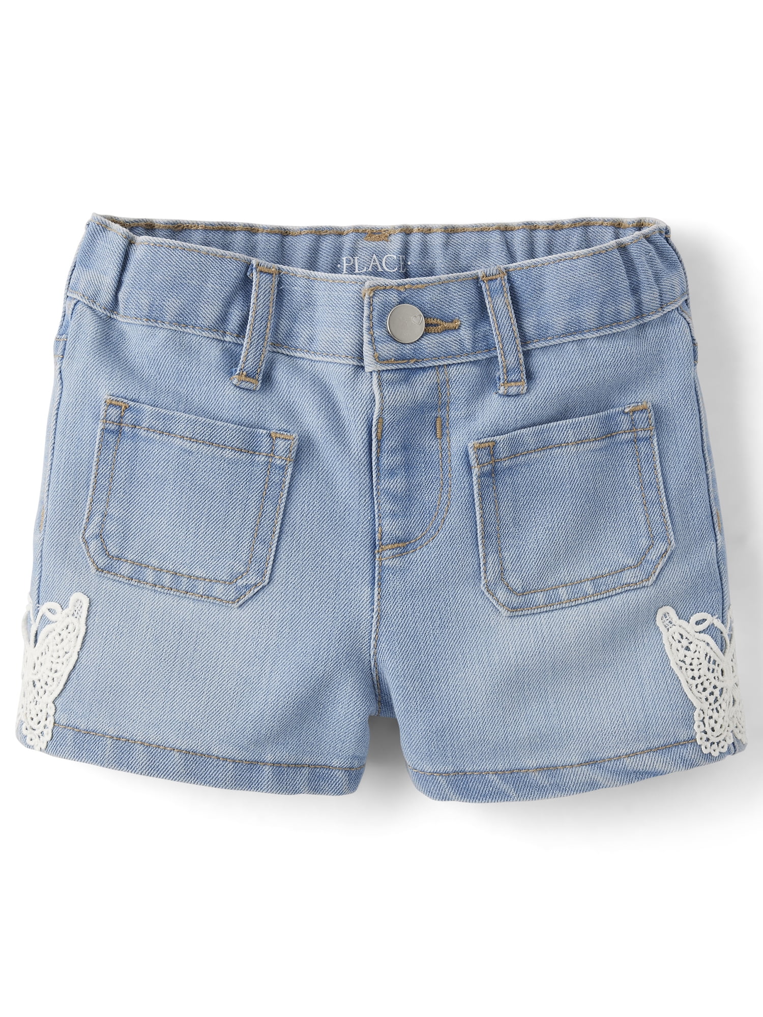 The Children's Place Baby & Toddler Girls Crochet Shortie Jean Short, Sizes 6M-5T