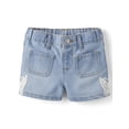 thumbnail image 1 of The Children's Place Baby & Toddler Girls Crochet Shortie Jean Short, Sizes 6M-5T, 1 of 3