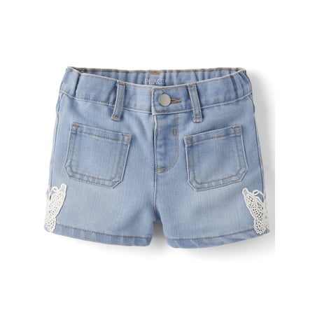The Children's Place Baby & Toddler Girls Crochet Shortie Jean Short, Sizes 6M-5T