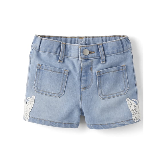 The Children's Place Baby & Toddler Girls Crochet Shortie Jean Short, Sizes 6M-5T
