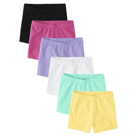 The Children's Place Baby Toddler Girls Everyday Cartwheel Short, 6-Pack, Sizes 12M-5T