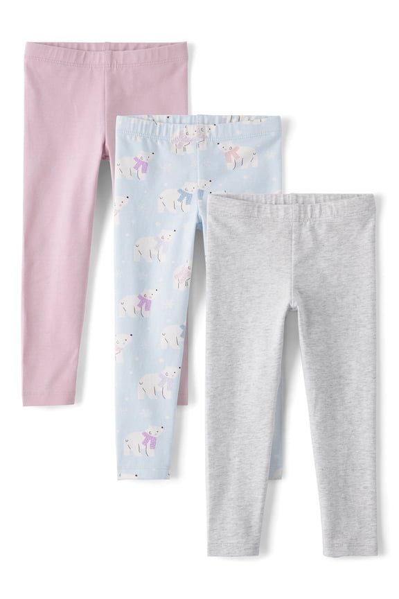 Baby & Toddler Girls Everyday Printed Leggings, 3-Pack, Sizes 6M-5T