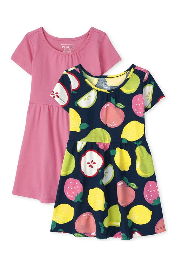 Baby & Toddler Girls Fruit Skater Dress 2-Pack, Size 12 Months-5T