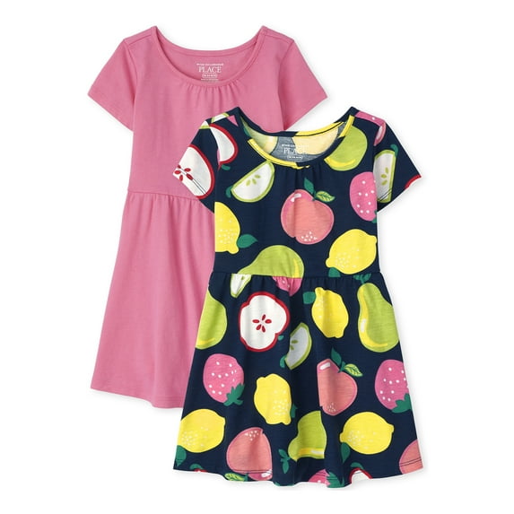 The Children's Place Baby & Toddler Girls Fruit Skater Dress 2-Pack, Size 12 Months-5T