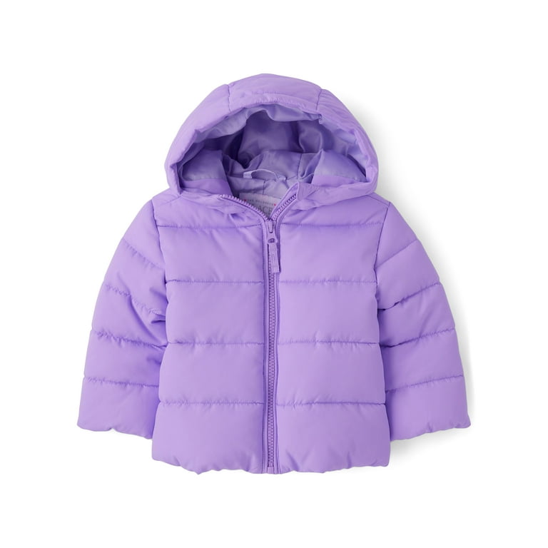 The Children s Place Baby Toddler Girls Winter Hooded Puffer Jacket Sizes 12M 5T Walmart