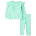 thumbnail image 1 of The Children's Place Baby Toddler Girls Long Ruffle Sleeve Set, 2-Piece, Sizes 12M-5T, 1 of 3