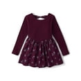 thumbnail image 1 of The Children's Place Baby & Toddler Girls Long Sleeve Floral Bow Back Dress, Sizes 6M-5T, 1 of 3