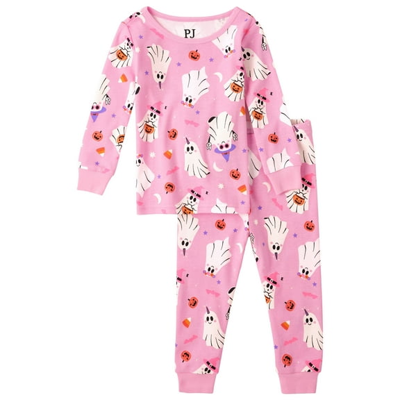 The Children's Place Baby Toddler Girls Long Sleeve Glow-in-the-Dark Ghosts Pajamas, Sizes 12M-5T