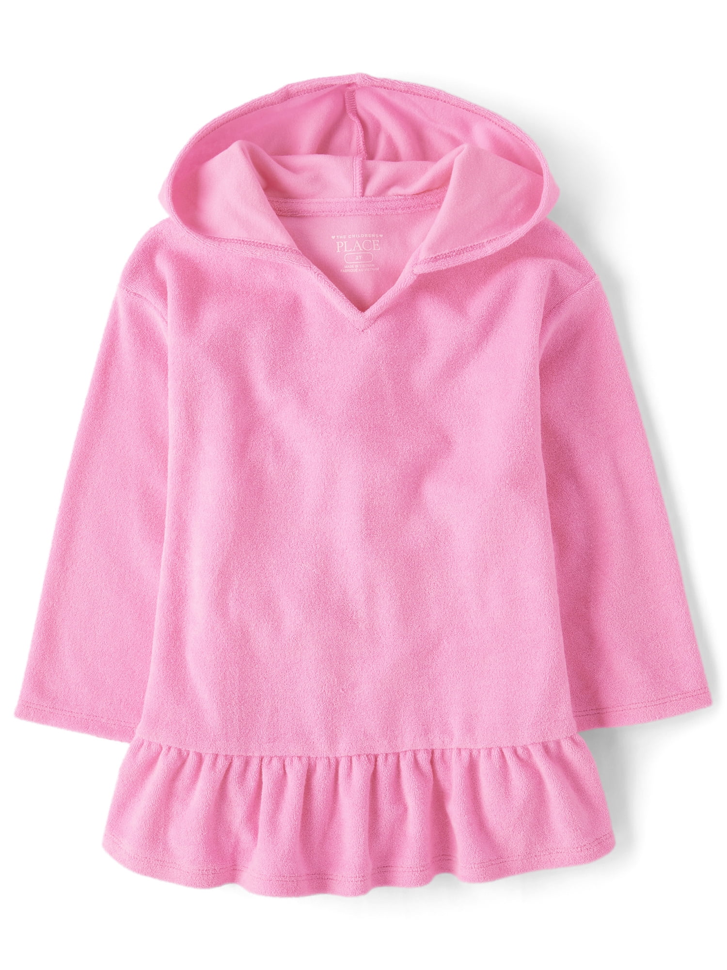 The Children's Place Baby & Toddler Girls Long Sleeve Hooded Terry Cover Up, Sizes 6M-5T