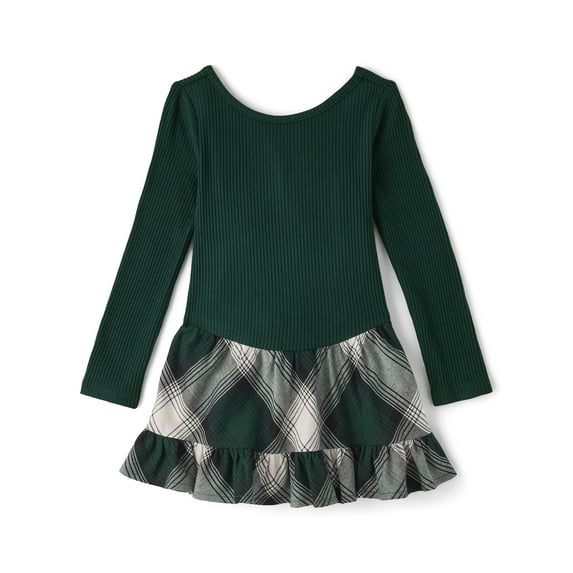 The Children's Place Baby & Toddler Girls Long Sleeve Plaid Drop Waist Dress, Sizes 6M-5T