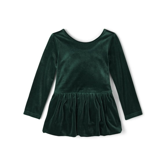 The Children's Place Baby & Toddler Girls Long Sleeve Velour Bubble Dress, Sizes 6M-5T