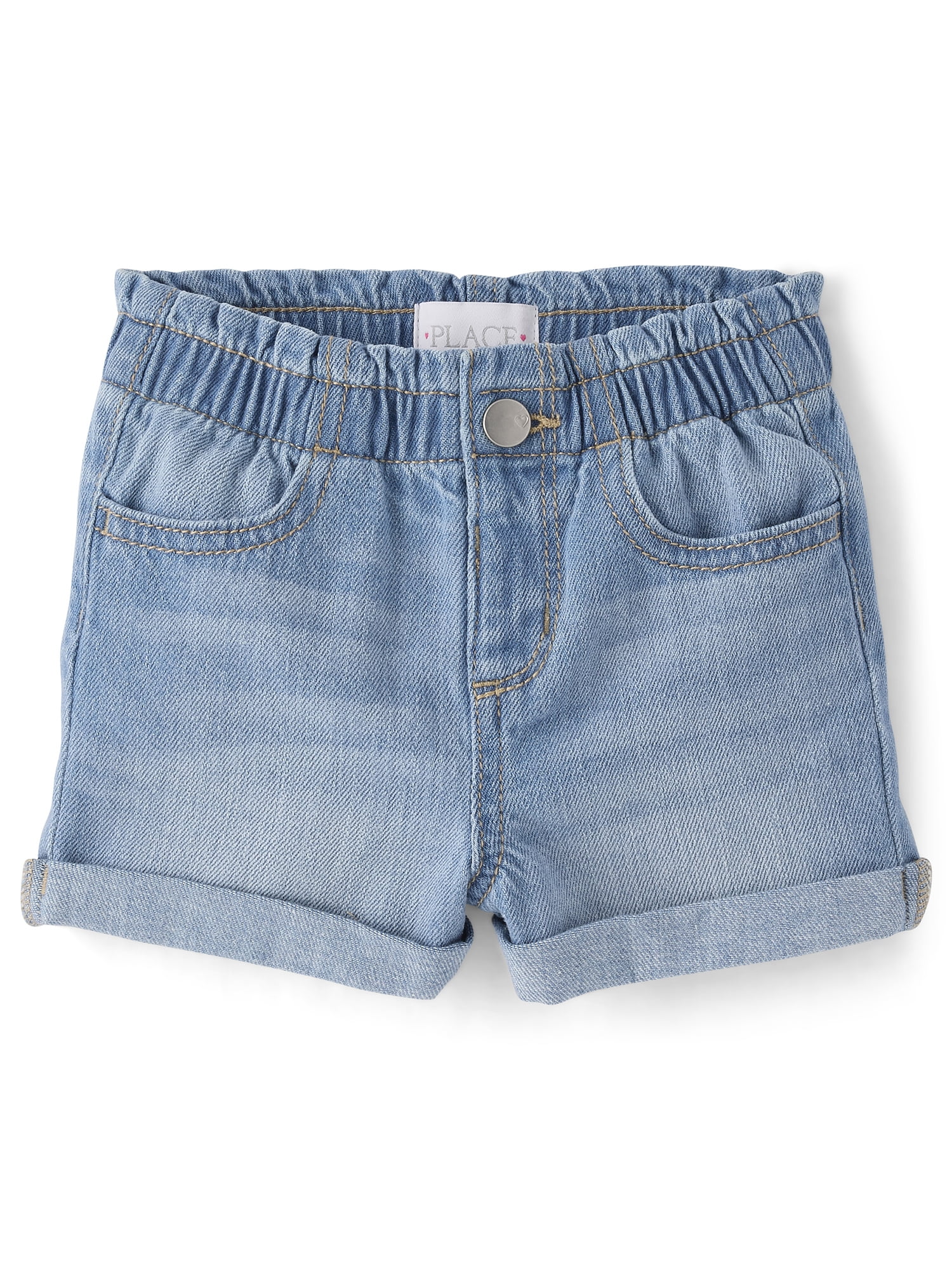 The Children's Place Baby & Toddler Girls Paperbag Waist Denim Shorts, Sizes 6M-5T