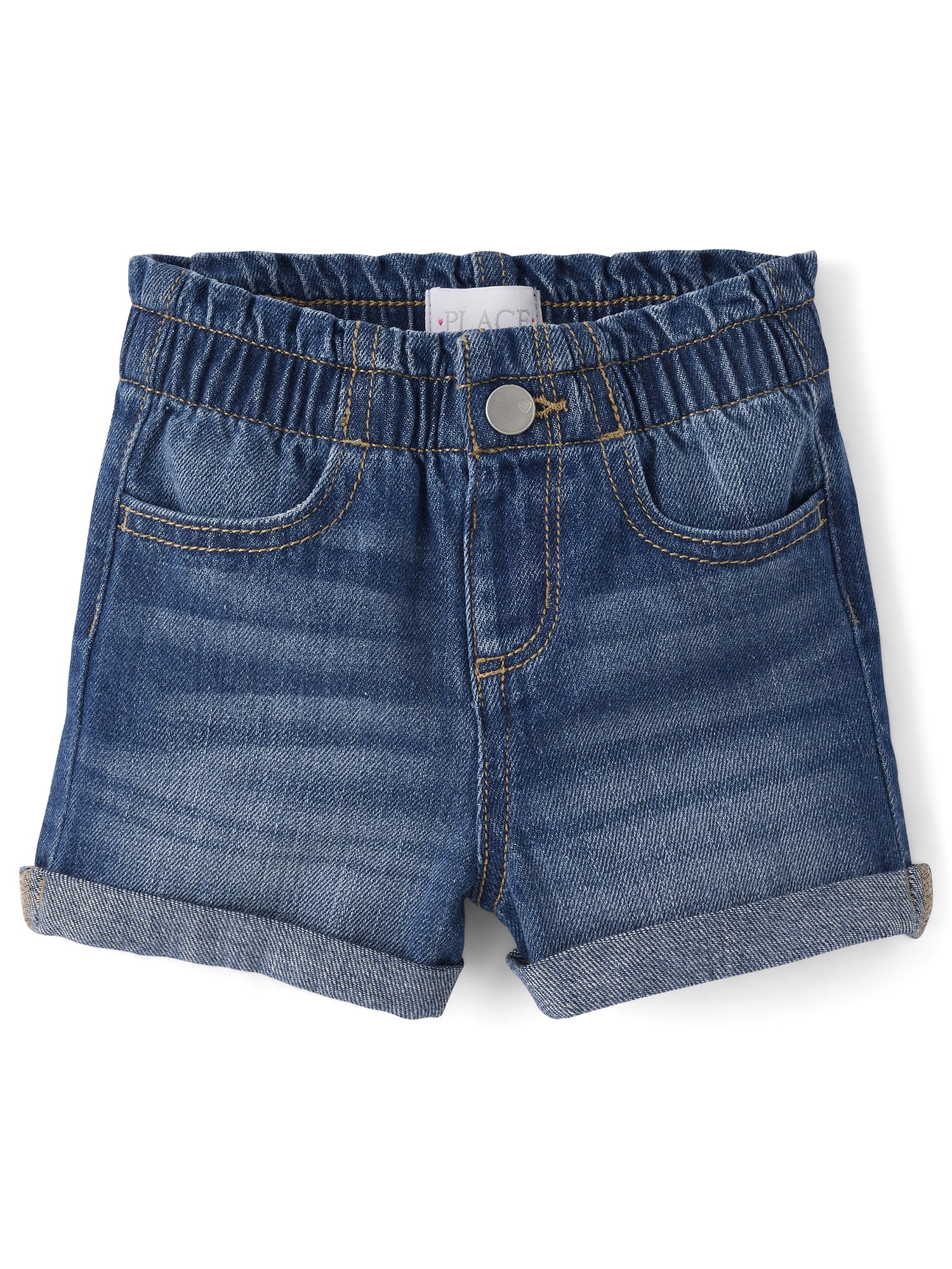 The Children's Place Baby & Toddler Girls Paperbag Waist Denim Shorts, Sizes 6M-5T