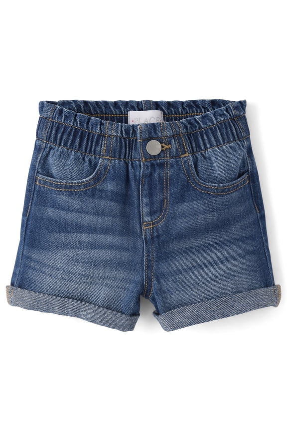 Baby & Toddler Girls Paperbag Waist Denim Shorts, Sizes 6M-5T