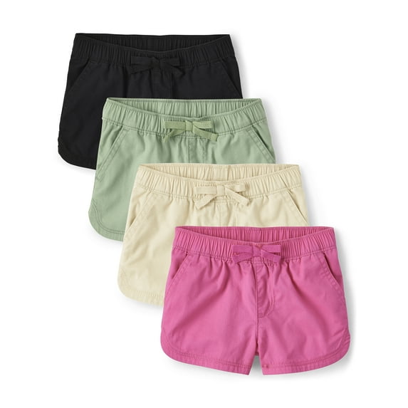 The Children's Place Baby Toddler Girls Pull-On Dolphin Short, 4-Pack, Sizes 12M-5T