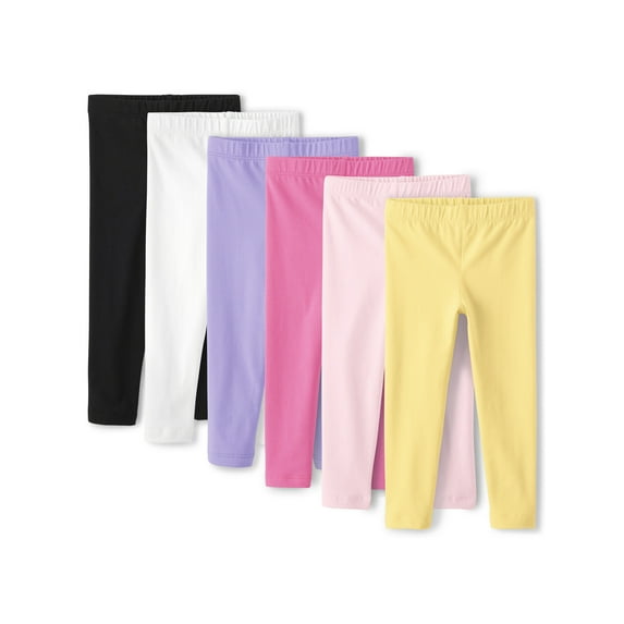 The Children's Place Baby & Toddler Girls Pull-On Leggigns, 6-Pack, Sizes 6M-5T