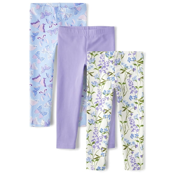 The Children's Place Baby & Toddler Girls Pull-On Leggings, 3-Pack, Sizes 6M-5T