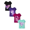 thumbnail image 1 of The Children's Place Baby Toddler Girls Short Sleeve Animals Tee, 4-Pack, Sizes 12M-5T, 1 of 5