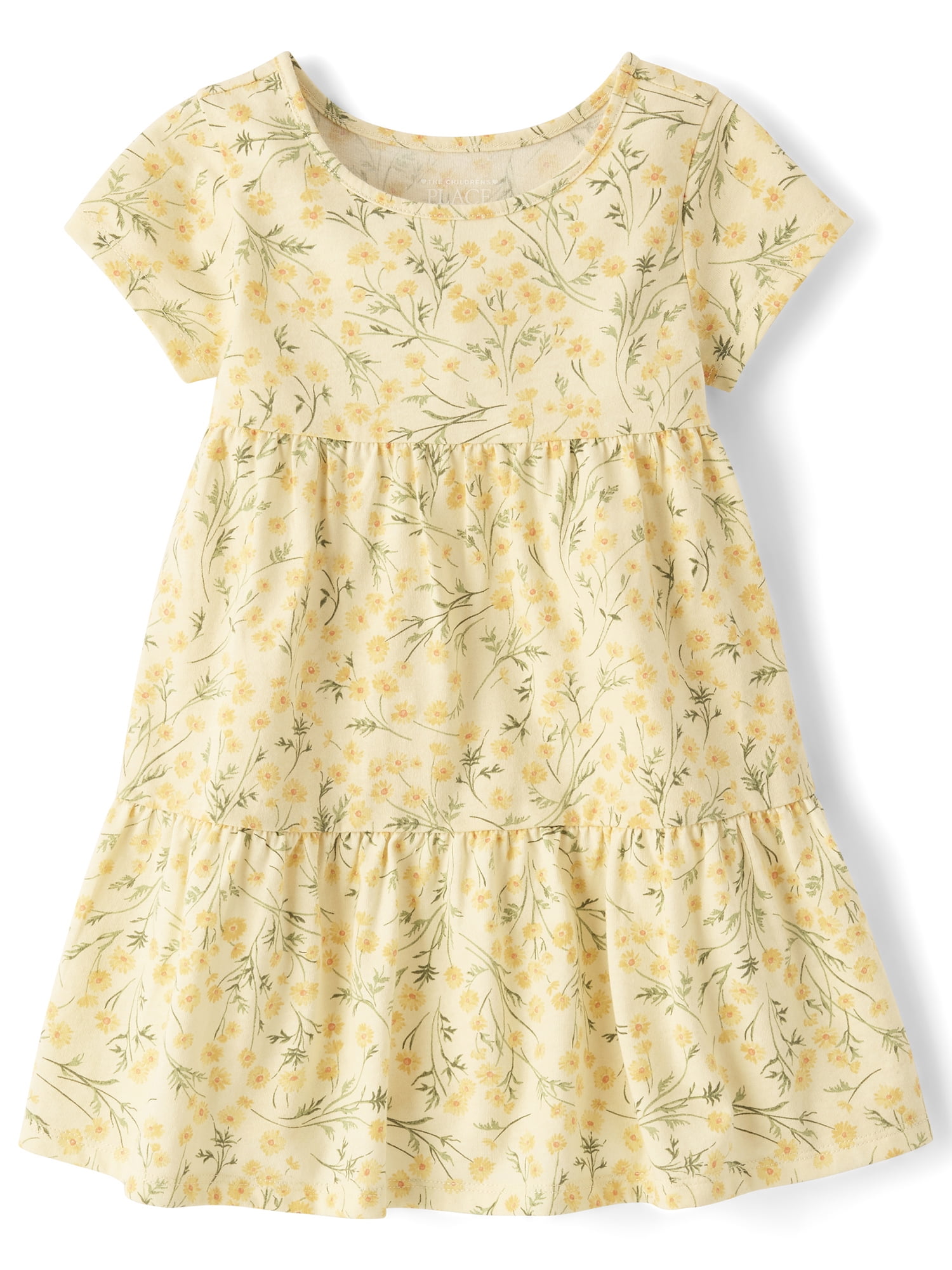 The Children's Place Baby & Toddler Girls Short Sleeve Floral Tiered Dress, Sizes 6M-5T