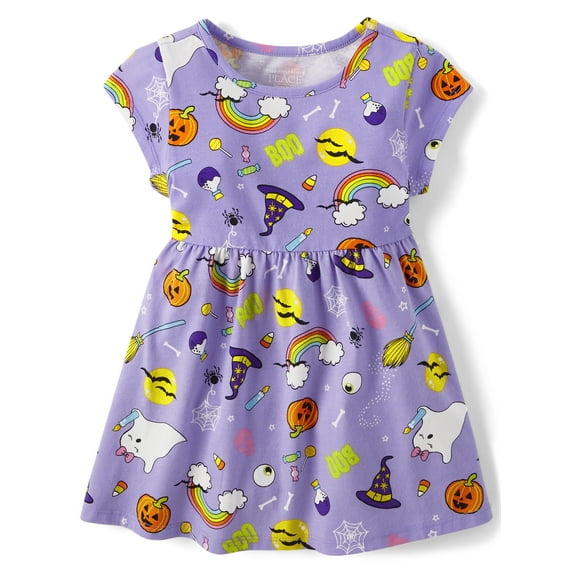 The Children's Place Baby Toddler Girls Short Sleeve Halloween Dress, Sizes 6M-5T