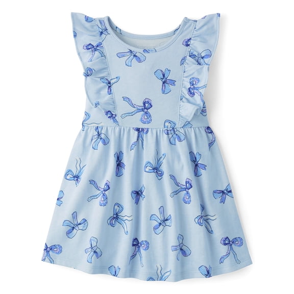 The Children's Place Baby & Toddler Girls Short Sleeve Printed Flutter Dress, Sizes 6M-5T