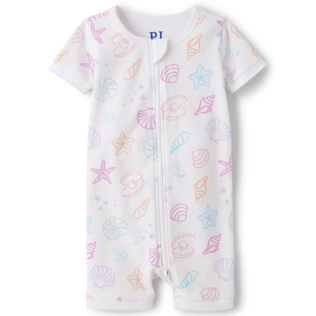 The Children's Place Baby & Toddler Girls Short Sleeve Snug Fit Cotton One Piece PJs, Sizes NB-5T