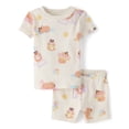 thumbnail image 1 of The Children's Place Baby & Toddler Girls Short Sleeve Summer Capybara Snug Fit PJs, Sizes NB-6T, 1 of 3