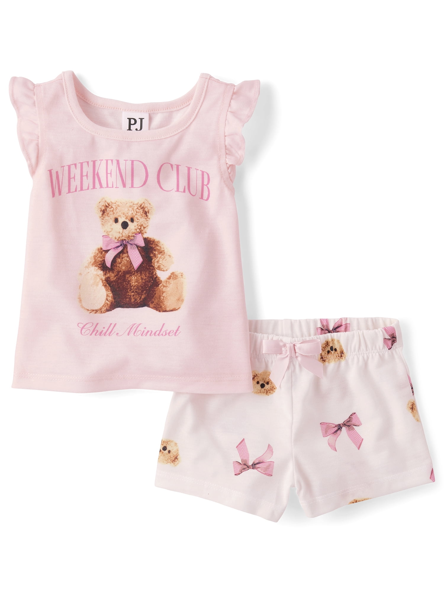 The Children's Place Baby & Toddler Girls Short Sleeve Teddy Bear PJs, Sizes 12M-5T