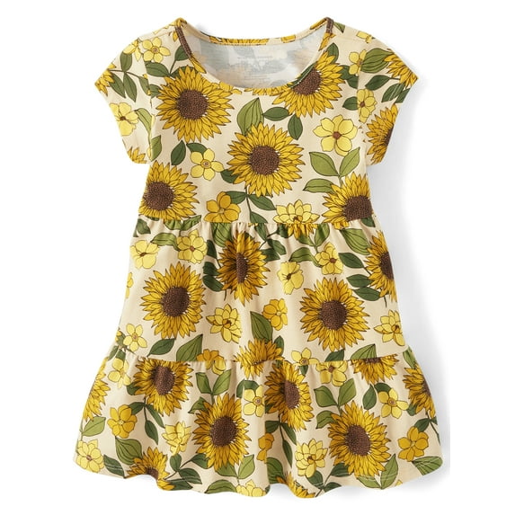 The Children's Place Baby & Toddler Girls Short Sleeve Tiered Dress, Sizes 6M-5T