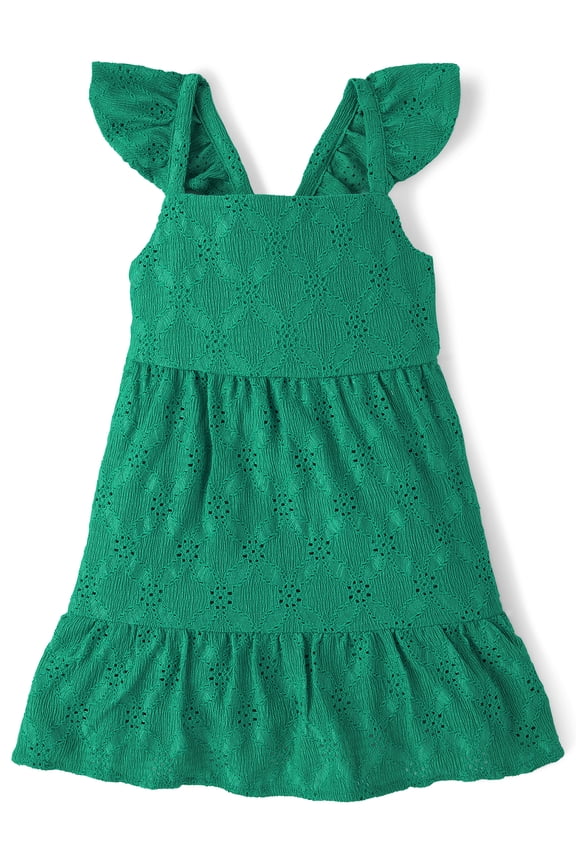Baby & Toddler Girls Sleeveless Eyelet Bow Back Dress, Sizes 6M-5T
