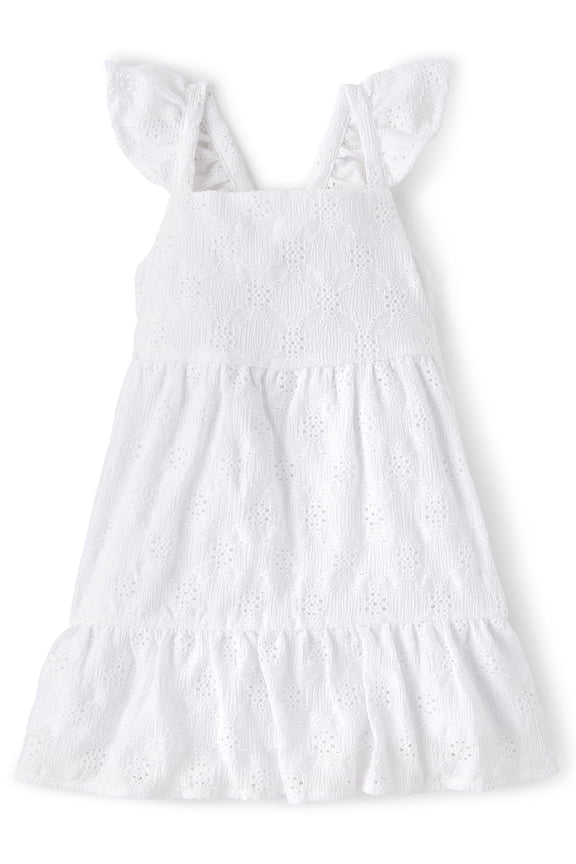Baby & Toddler Girls Sleeveless Eyelet Bow Back Dress, Sizes 6M-5T