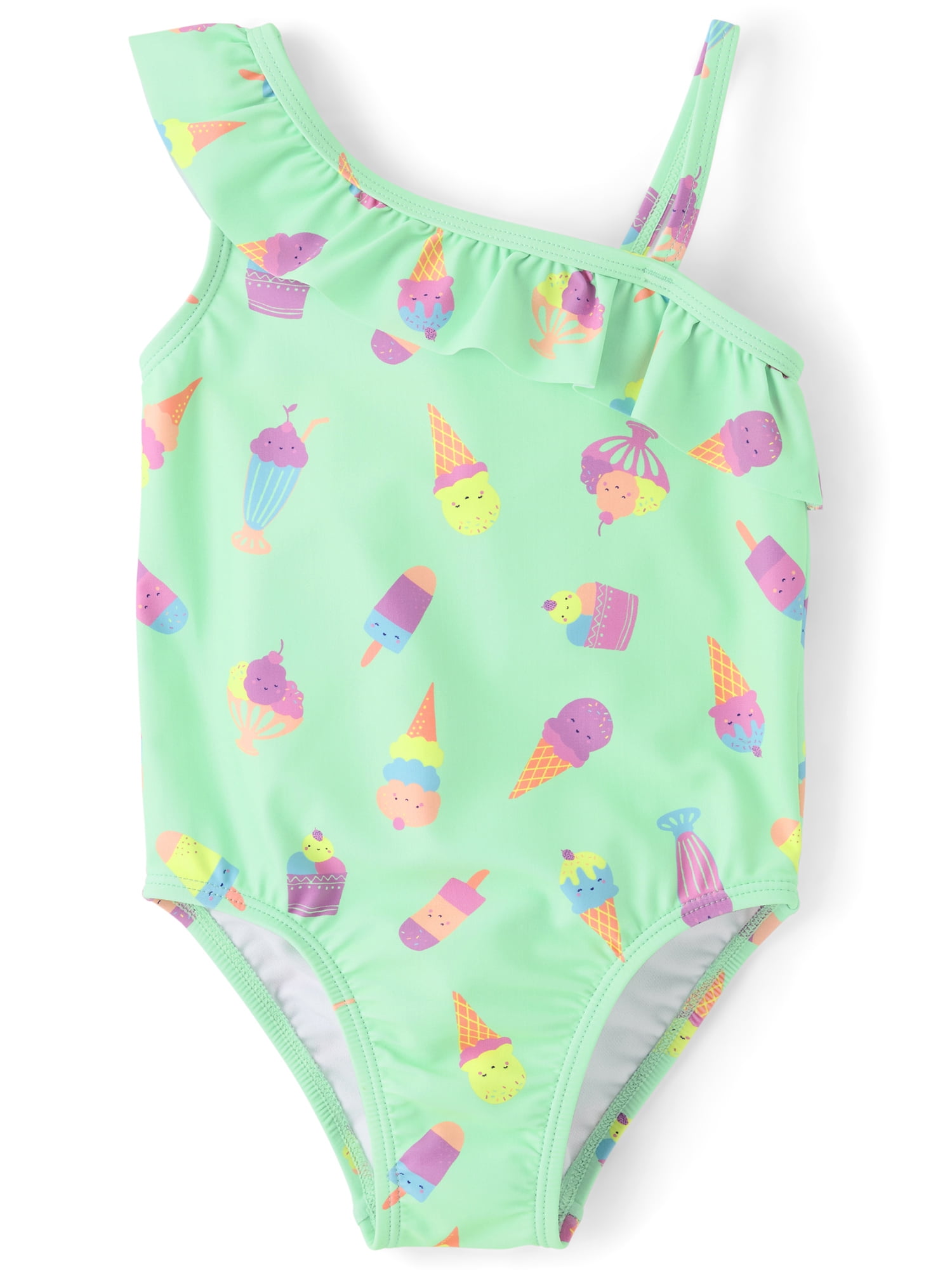 The Children's Place Baby & Toddler Girls Sleeveless One Shoulder One Piece Swimsuit, Sizes 6M-5T