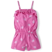 Baby & Toddler Girls Sleeveless Printed Ruffle Romper, Sizes 6M-5T