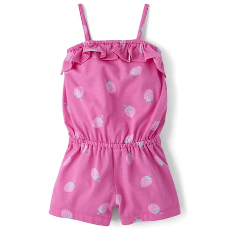 The Children's Place Baby & Toddler Girls Sleeveless Printed Ruffle Romper, Sizes 6M-5T
