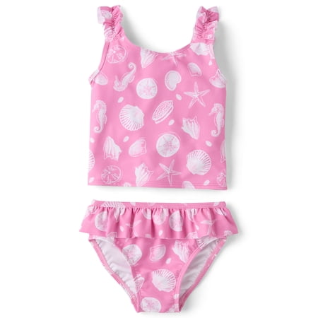 The Children's Place Baby & Toddler Girls Sleeveless Ruffle Tankini Swimsuit, Sizes 6M-5T