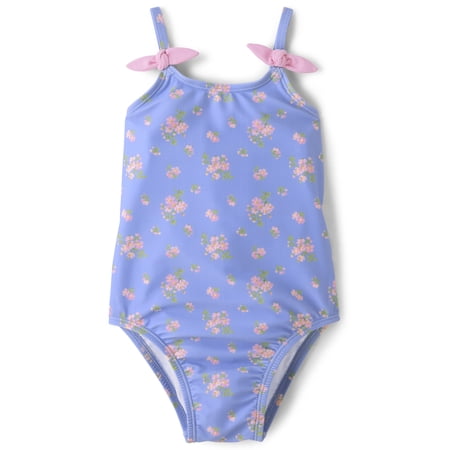 The Children's Place Baby & Toddler Girls Sleeveless Tie Shoulder One Piece Swimsuit, Sizes 6M-5T